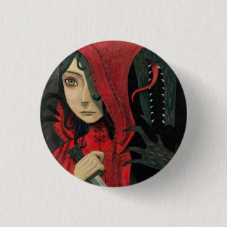 Chapa Redonda De 2,5 Cm Capa con capucha roja