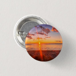Chapa Redonda De 2,5 Cm Cape Cod Beach Sunset Photo Pinback Button