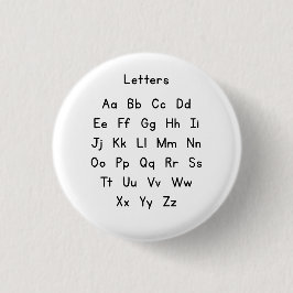 Chapa Redonda De 2,5 Cm Capital and Small Alphabet letters