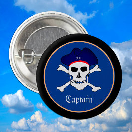 Chapa Redonda De 2,5 Cm Capitán bandera de Jack y Piratas, pirata/Fiesta d