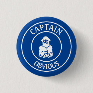 Chapa Redonda De 2,5 Cm Capitán Keychain Obvio