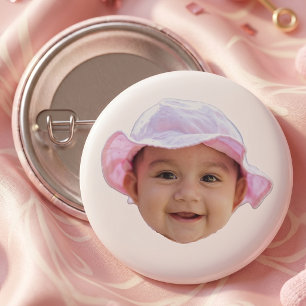 Chapa Redonda De 2,5 Cm Cara de bebé personalizada con foto