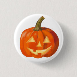Chapa Redonda De 2,5 Cm Cara de calabaza pintada