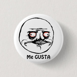 Chapa Redonda De 2,5 Cm Cara de cómic furiosa de Me Gusta
