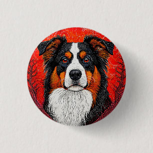 Chapa Redonda De 2,5 Cm Cara de perro lindo