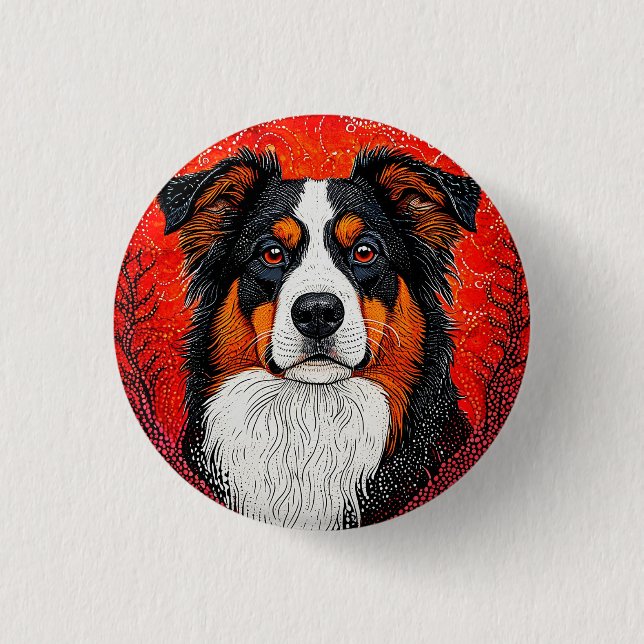 Chapa Redonda De 2,5 Cm Cara de perro lindo (Anverso)