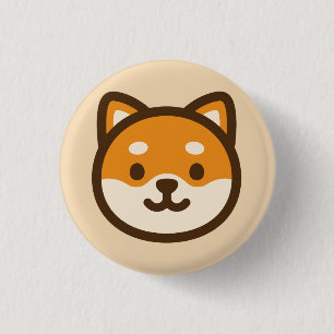 Chapa Redonda De 2,5 Cm Cara de perro Shiba Inu linda