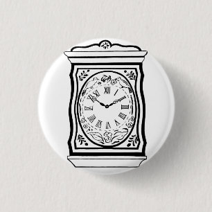 Chapa Redonda De 2,5 Cm Cara de reloj antigua.
