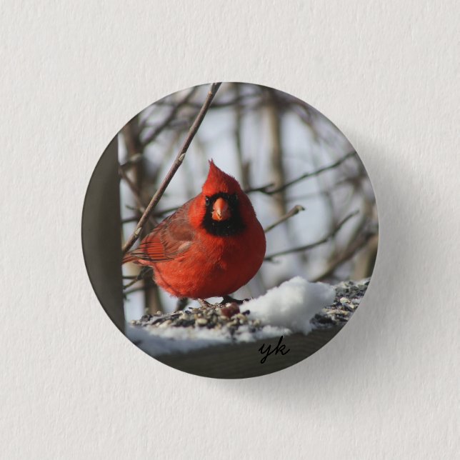 Chapa Redonda De 2,5 Cm Cardinal (Anverso)