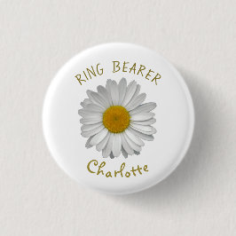 Chapa Redonda De 2,5 Cm Cargador de anillo con nombre de oro de flores de