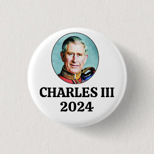 Chapa Redonda De 2,5 Cm Carlos III en 2024