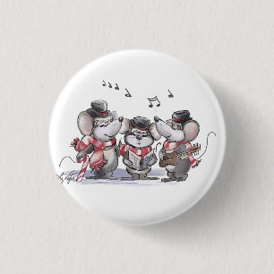 Chapa Redonda De 2,5 Cm Caroling con micrófono, Mac & Moe Button