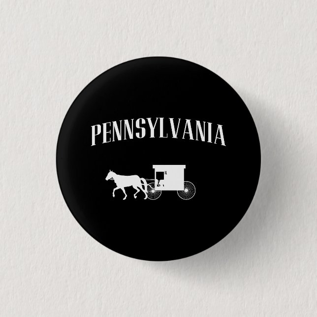 Chapa Redonda De 2,5 Cm Carro de Pennsylvania Amish (Anverso)
