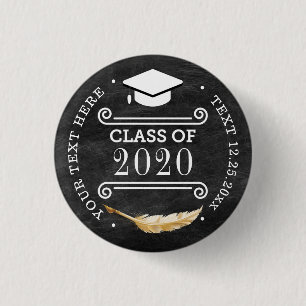 Chapa Redonda De 2,5 Cm Cartel retro del partido de graduación