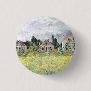 Chapa Redonda De 2,5 Cm Casas en Argenteuil Claude Monet