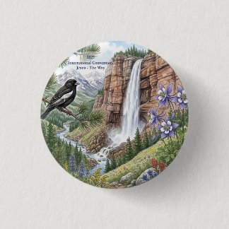 Chapa Redonda De 2,5 Cm Cascada Bridal Veil