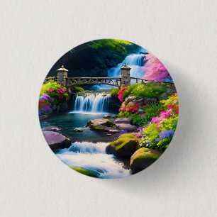 Chapa Redonda De 2,5 Cm Cascada de primavera 1