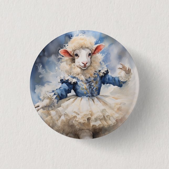 Chapa Redonda De 2,5 Cm Cascanueces Ballet, Oveja (Anverso)