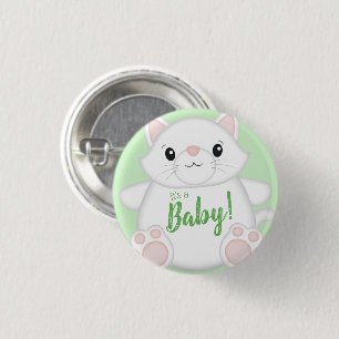 Chapa Redonda De 2,5 Cm Cat Baby Shower Kitty