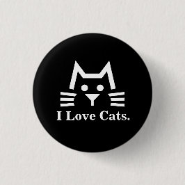 Chapa Redonda De 2,5 Cm Cat-FaceBK 缶バッジ