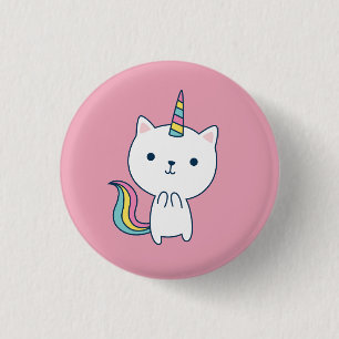 Chapa Redonda De 2,5 Cm Caticorn Unicornio 
