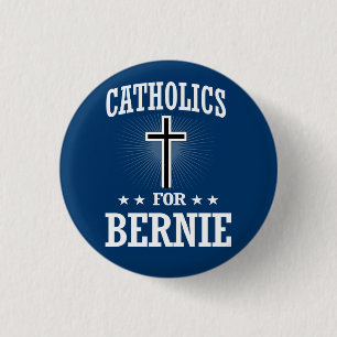 CHAPA REDONDA DE 2,5 CM CATÓLICAS DE BERNIE SANDERS