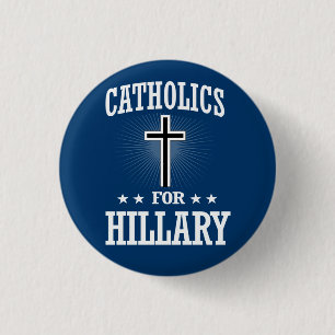 CHAPA REDONDA DE 2,5 CM CATÓLICOS DE HILLARY