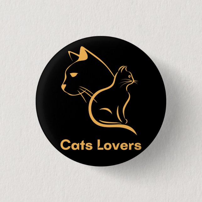 Chapa Redonda De 2,5 Cm Cats Lover (Anverso)