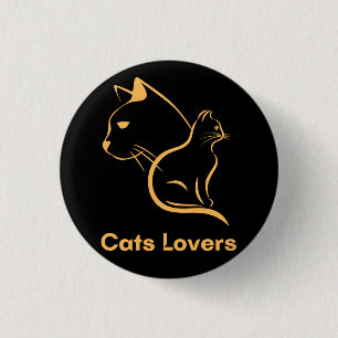Chapa Redonda De 2,5 Cm Cats Lover