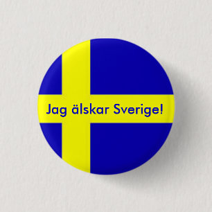 Chapa Redonda De 2,5 Cm Caza Sverige Button älskar