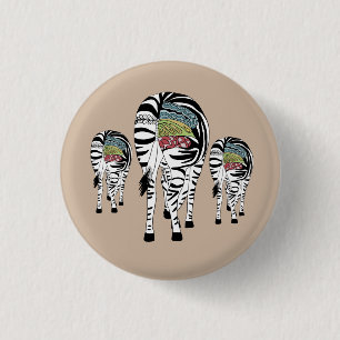 Chapa Redonda De 2,5 Cm cebras multicolores