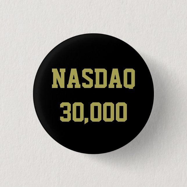 Chapa Redonda De 2,5 Cm Celebración del mercado de valores NASDAQ 30000 (Anverso)