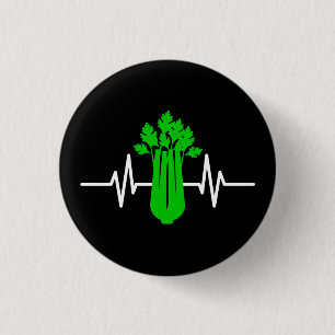 Chapa Redonda De 2,5 Cm Celery Heartbeat