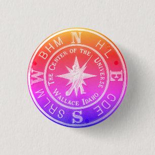 Chapa Redonda De 2,5 Cm Centro del Universo en Wallace Idaho V2