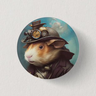 Chapa Redonda De 2,5 Cm Cerdo de Steampunk