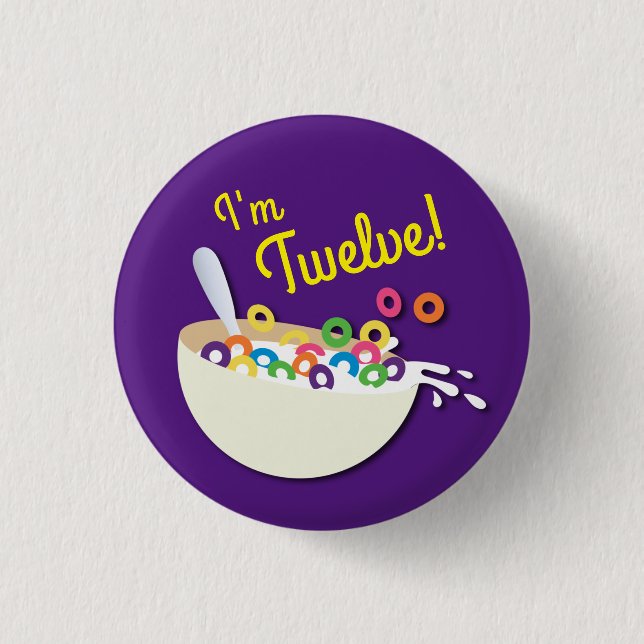 Chapa Redonda De 2,5 Cm Cereal Bowl Niños Sleepover Fiesta de Cumpleaños C (Anverso)