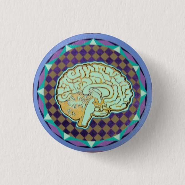 Chapa Redonda De 2,5 Cm cerebro numinous (Anverso)