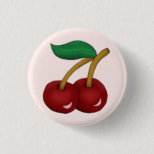 Chapa Redonda De 2,5 Cm Cerezas