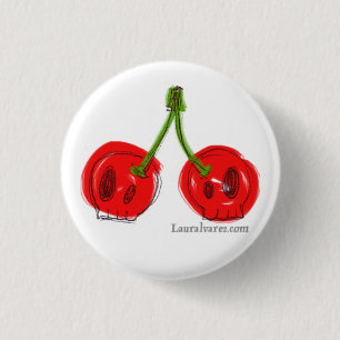 Chapa Redonda De 2,5 Cm cerezas del cráneo