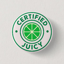 Chapa Redonda De 2,5 Cm Certified Juicy™ – Lime Badge Pin