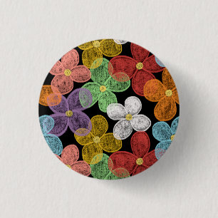 Chapa Redonda De 2,5 Cm Chalk Daisies