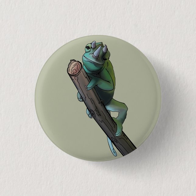 Chapa Redonda De 2,5 Cm Chameleon de Cute Jackson (Anverso)