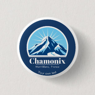 Chapa Redonda De 2,5 Cm Chamonix Mont Blanc Francia regalo de bozeman