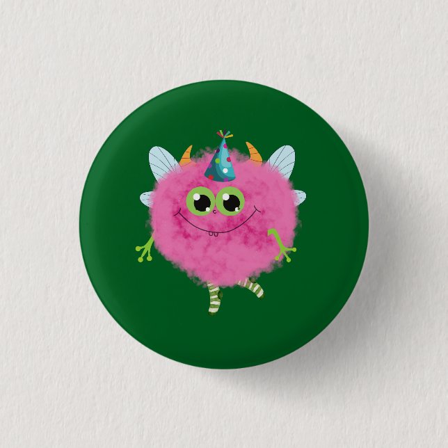 Chapa Redonda De 2,5 Cm Charming birthday monster (Anverso)