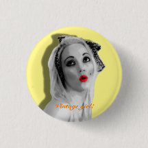 Cherrie Au Lait Retro Pinup Chica Vintage Badge Al