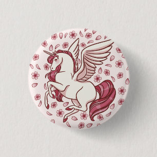 Chapa Redonda De 2,5 Cm Cherry Blossom Unicorn