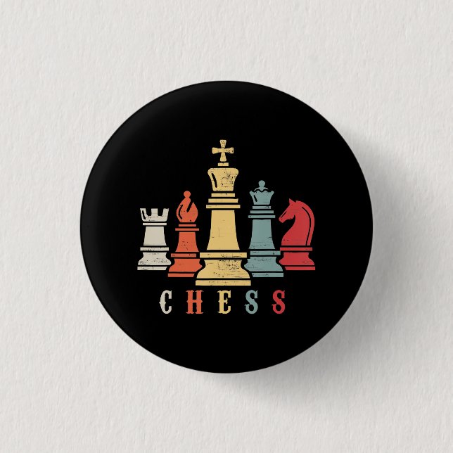 Chapa Redonda De 2,5 Cm Chess Lover | Regalo de jaque mate de ajedrez (Anverso)