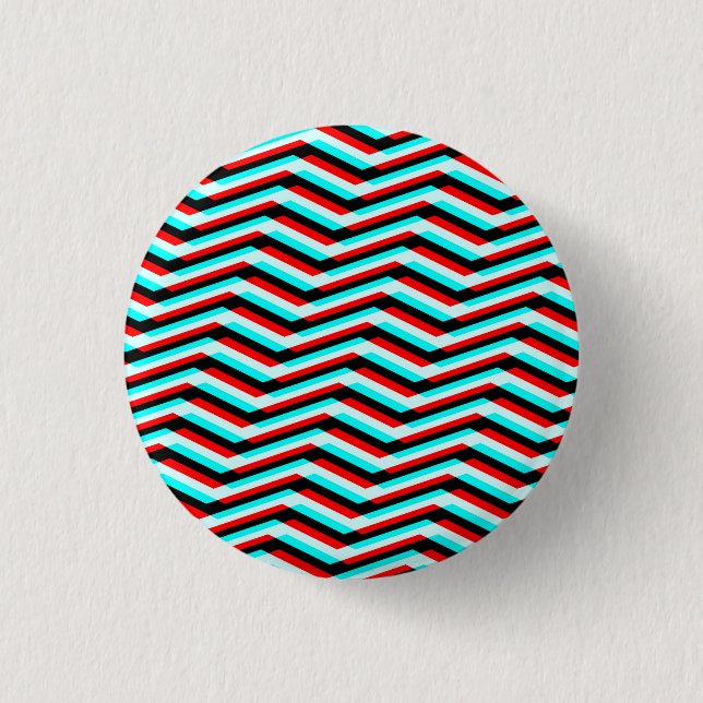 Chapa Redonda De 2,5 Cm Chevron Glitch (Anverso)