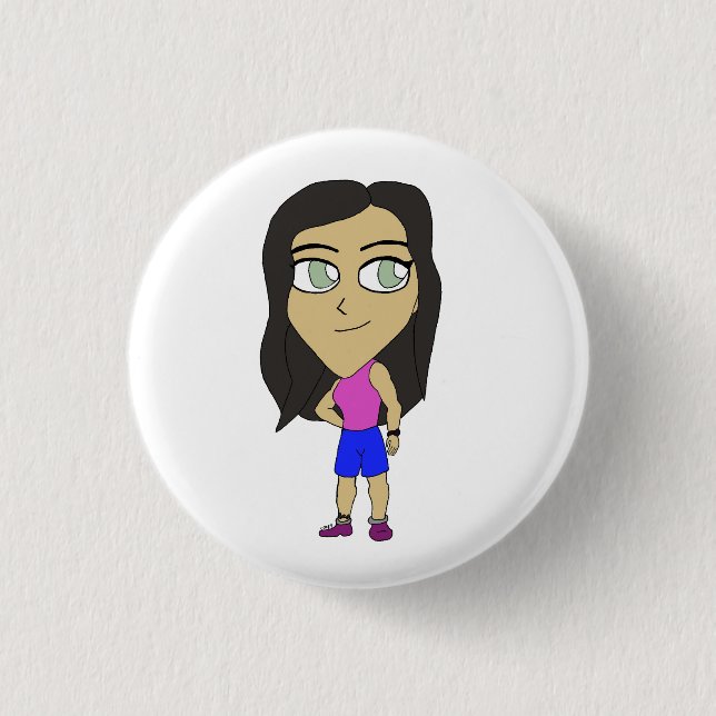 Chapa Redonda De 2,5 Cm chibi (Anverso)