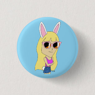 Chapa Redonda De 2,5 Cm chibi bunnygirl